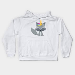 Unicorn Raccoon, Cute Raccoon, Little Raccoon Kids Hoodie